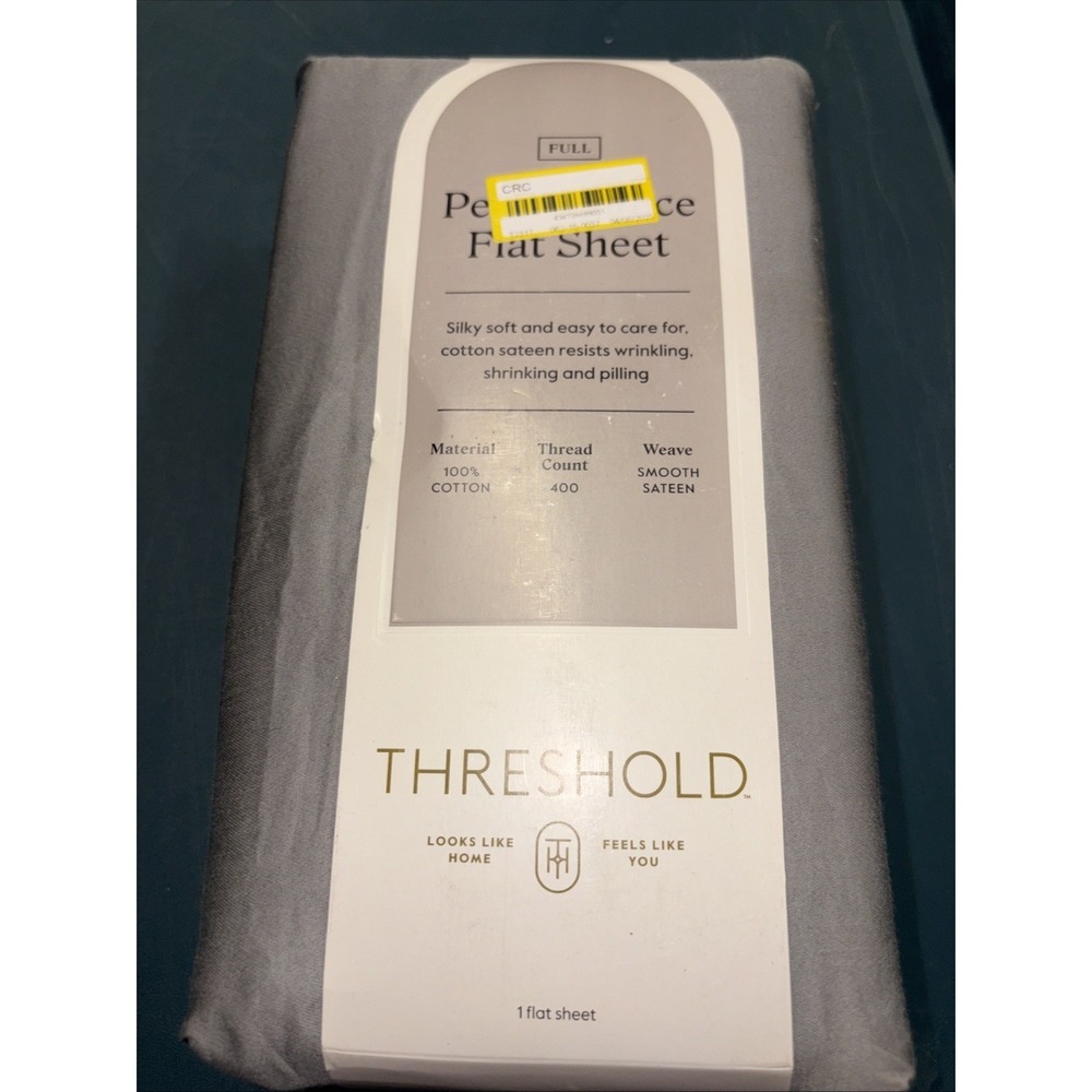 Full 400 Thread‎ Count Performance Flat Sheet Classic Gray - Threshold: Cotton